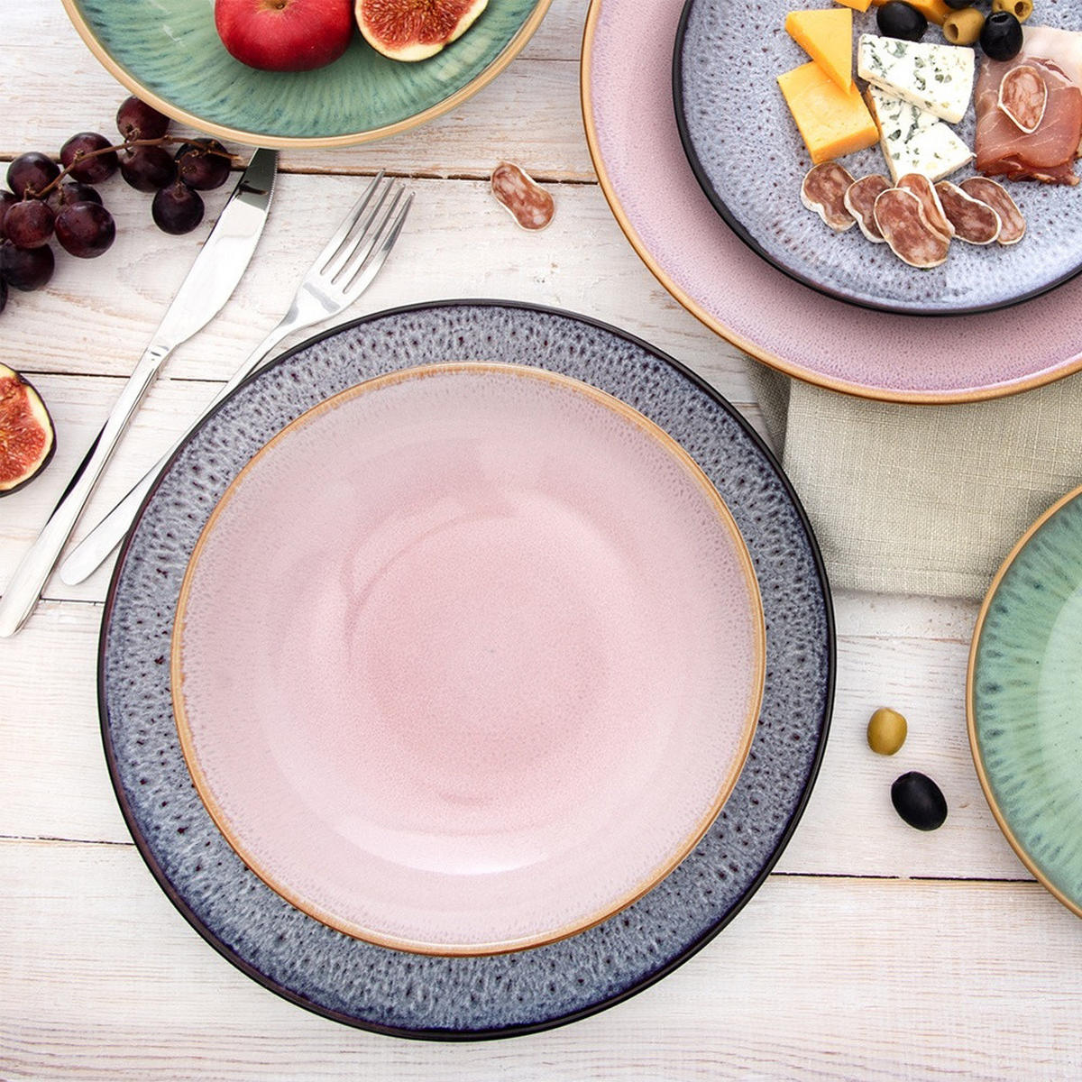 SPEISETELLER Glaze flach lila - Lila, Keramik (27/27/3.5cm) - Orion 