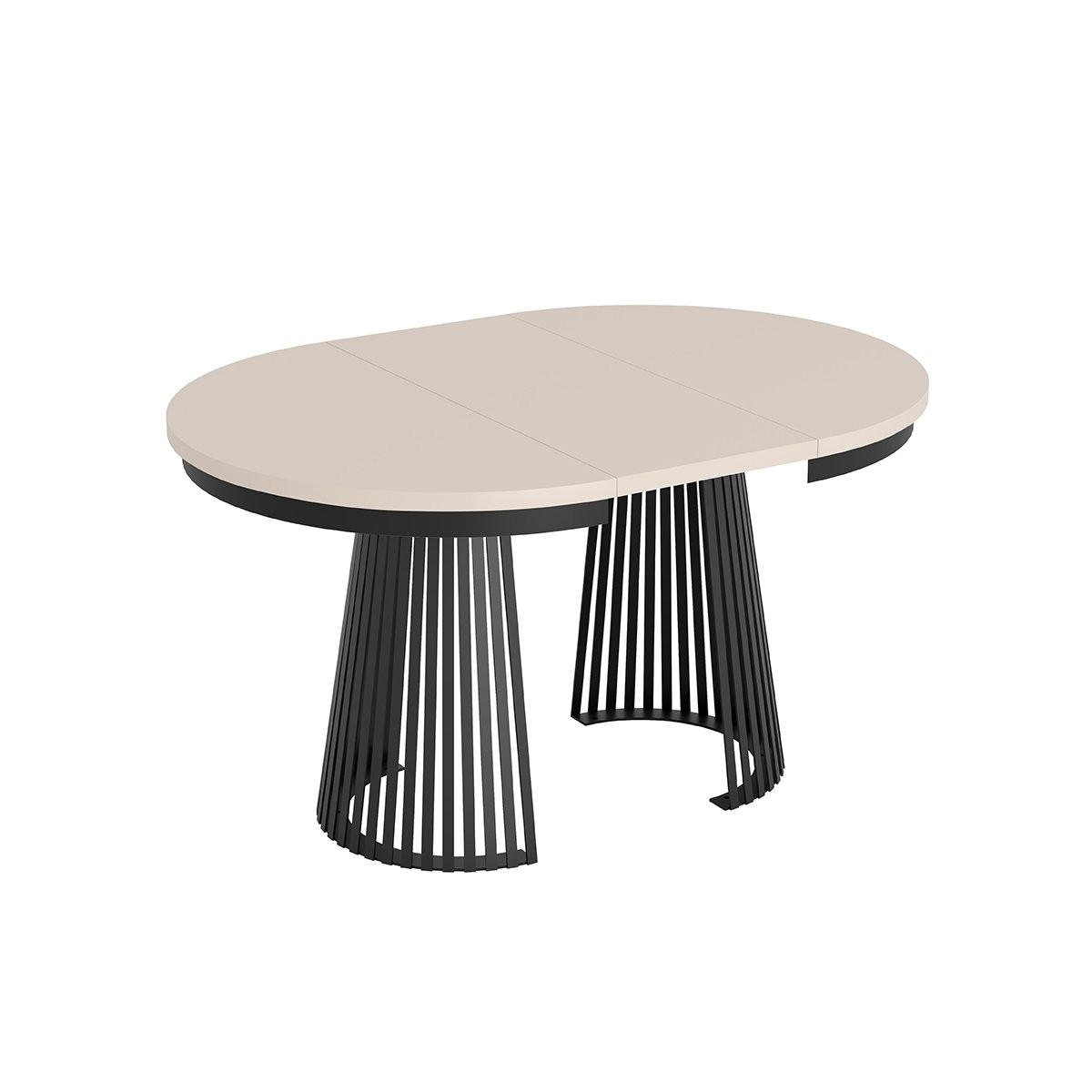 ESSTISCH TRAVIS Ausziehbar 100 - 180 / 100 x 76,6 cm - Kaschmir/Schwarz, Holz (100/100/76.6cm) - MASSENO