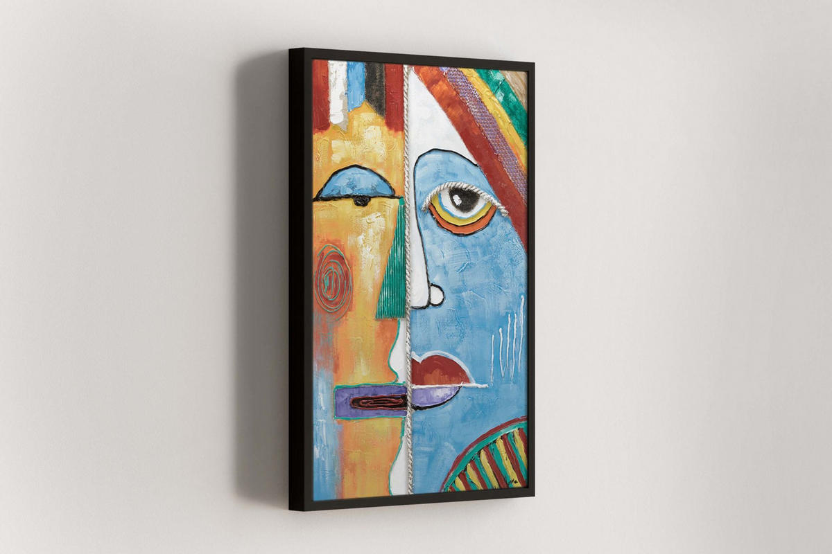 RUČNE MAĽOVANÝ AKRYLOVÝ OBRAZ 60/90 cm, viacfarebný, figurálny motív - viacfarebná, drevo/textil (60/90cm) - KUNSTLOFT