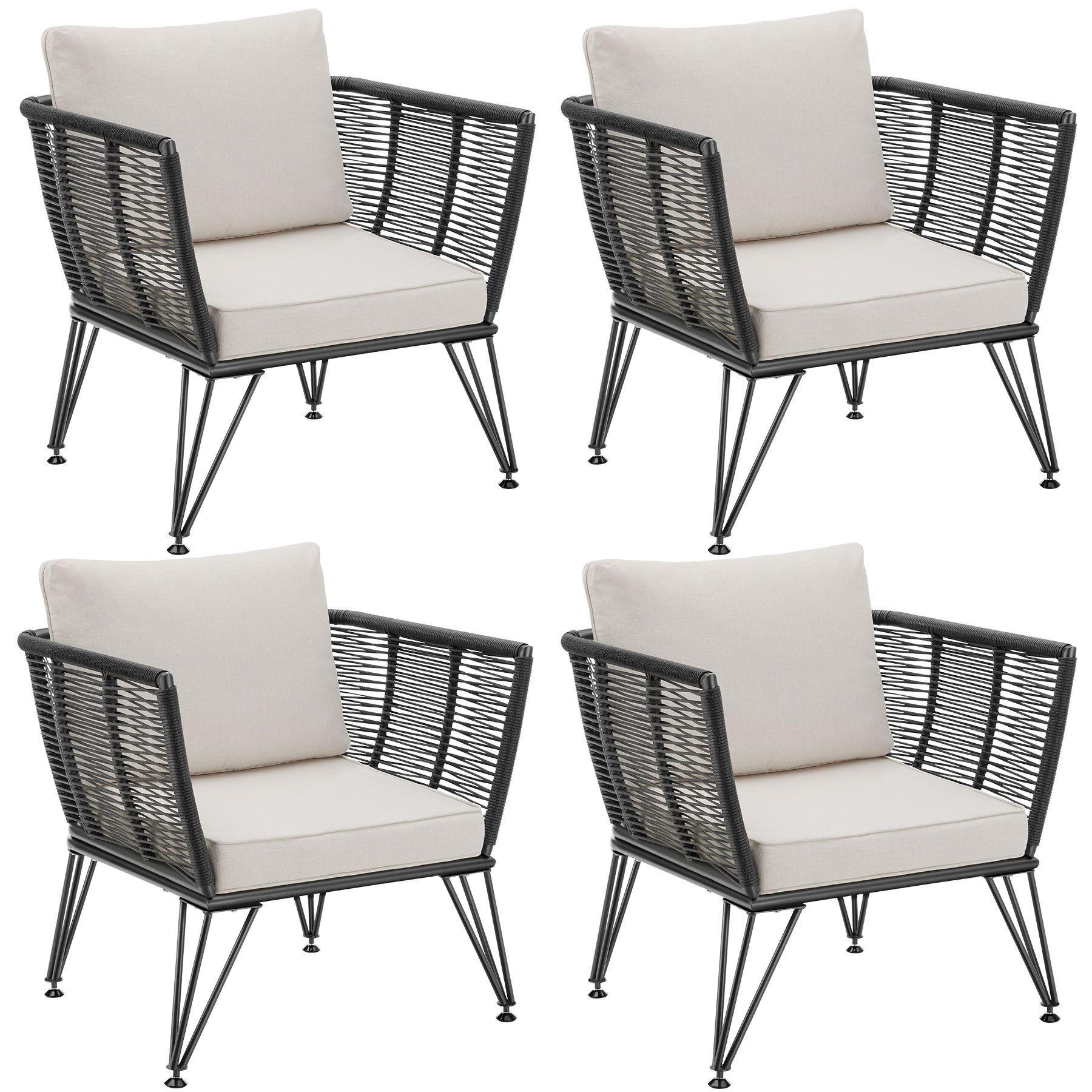 GARTEN-LOUNGESESSEL Sundo,75,5 x 67 x 71 cm,anthrazit - Anthrazit, Textil (75.5/71/67cm) - tectake