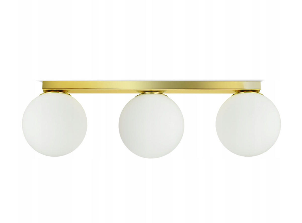 DECKENLEUCHTE GOLDGLAS - Goldfarben/Weiß, Glas/Metall (14/66/16cm) - kiki design