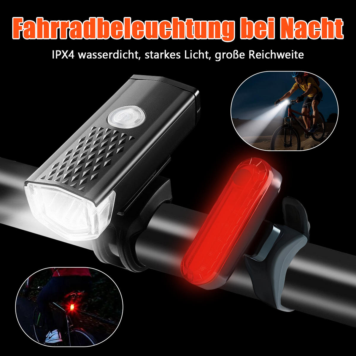 FAHRRADZUBEHÖR Set 8in1, Sattel, LED-Licht, Handyhalter & Werkzeug - Schwarz, Textil (25/10/20cm)