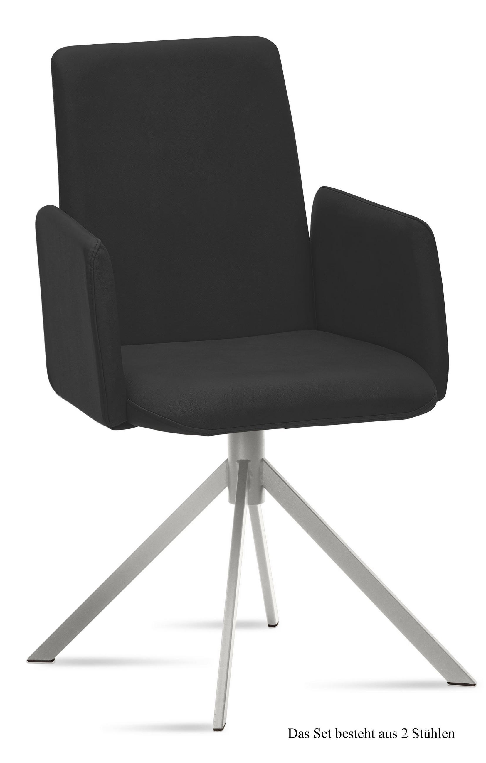 ARMLEHNSTUHL (2er-Set) Dorina 52x92x60 Edelstahl/Anthrazit - Edelstahlfarben/Anthrazit, Kunststoff (60/92/52cm) - 58aufmkessel