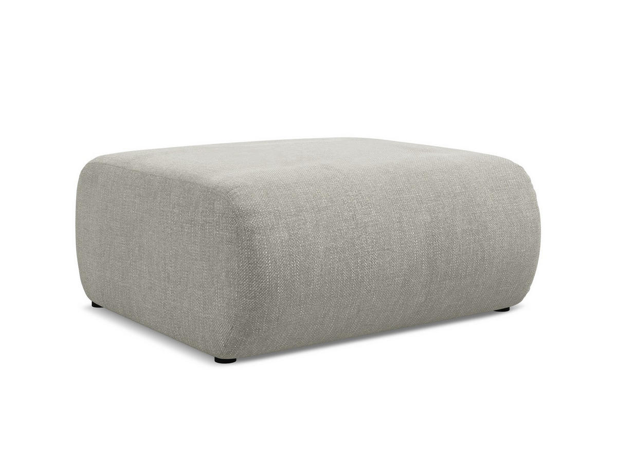 POUF Chenille Stoff Beige - Beige/Schwarz, Kunststoff/Textil (94/40/89cm) - Makamii