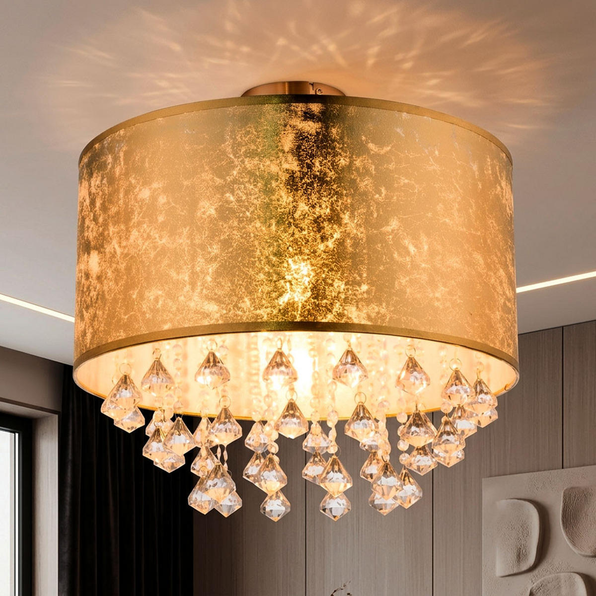 LED DECKENLEUCHTE Metall Gold - Goldfarben, Metall (30/30/31cm) - Globo Lighting