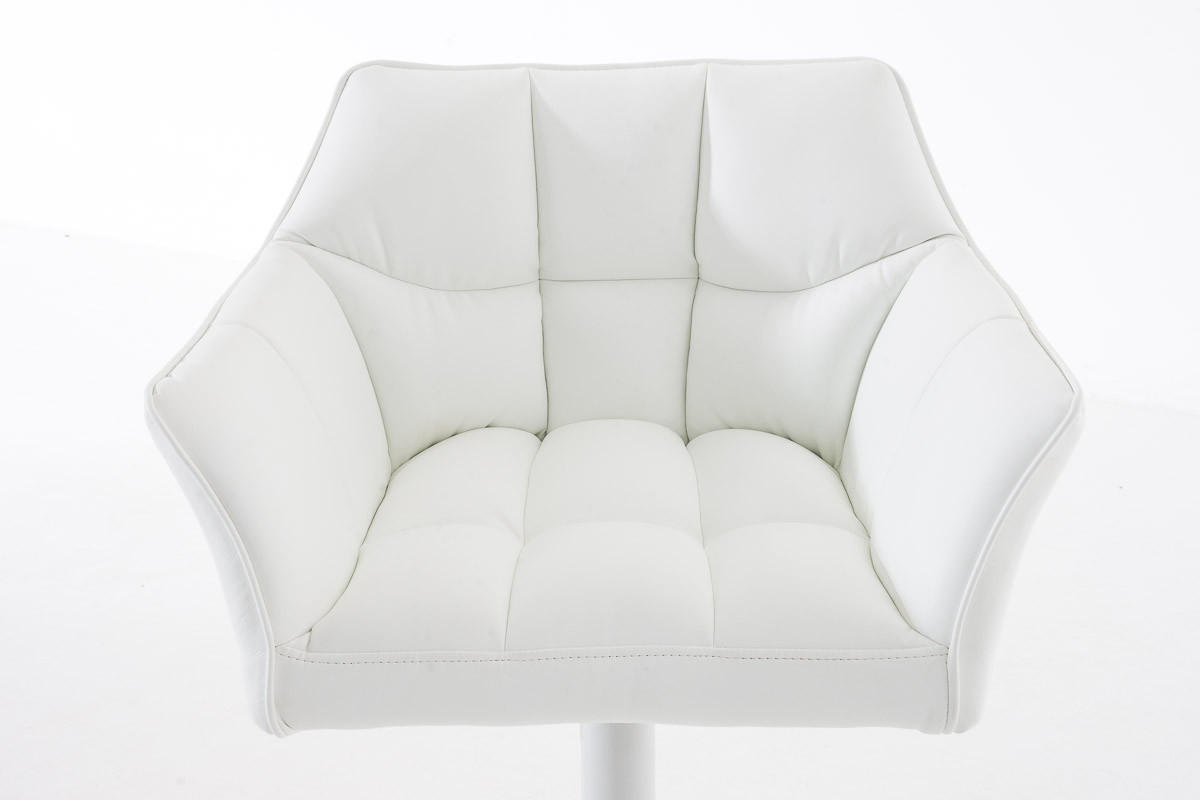 BARHOCKER Sihar Kunstleder Weiß Weiß - Weiß, Leder/Metall (64/88/45cm) - DELUKE