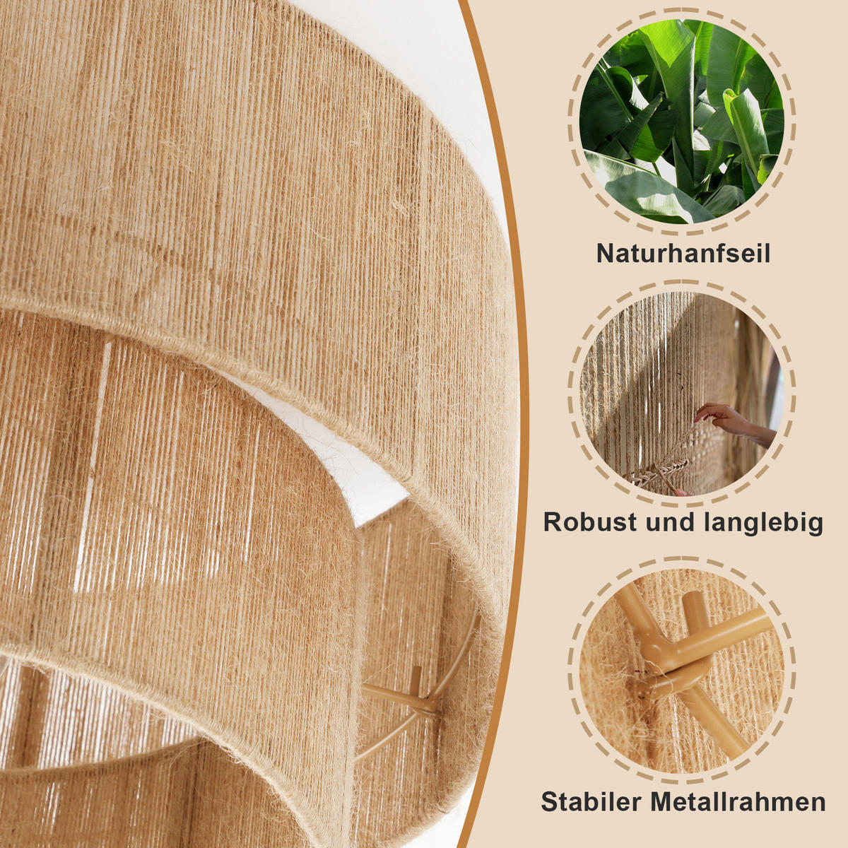 DECKENLEUCHTE Clemens Ⅲ 40/40/28 cm - Braun, Metall (40/40/28cm) - Nettlife