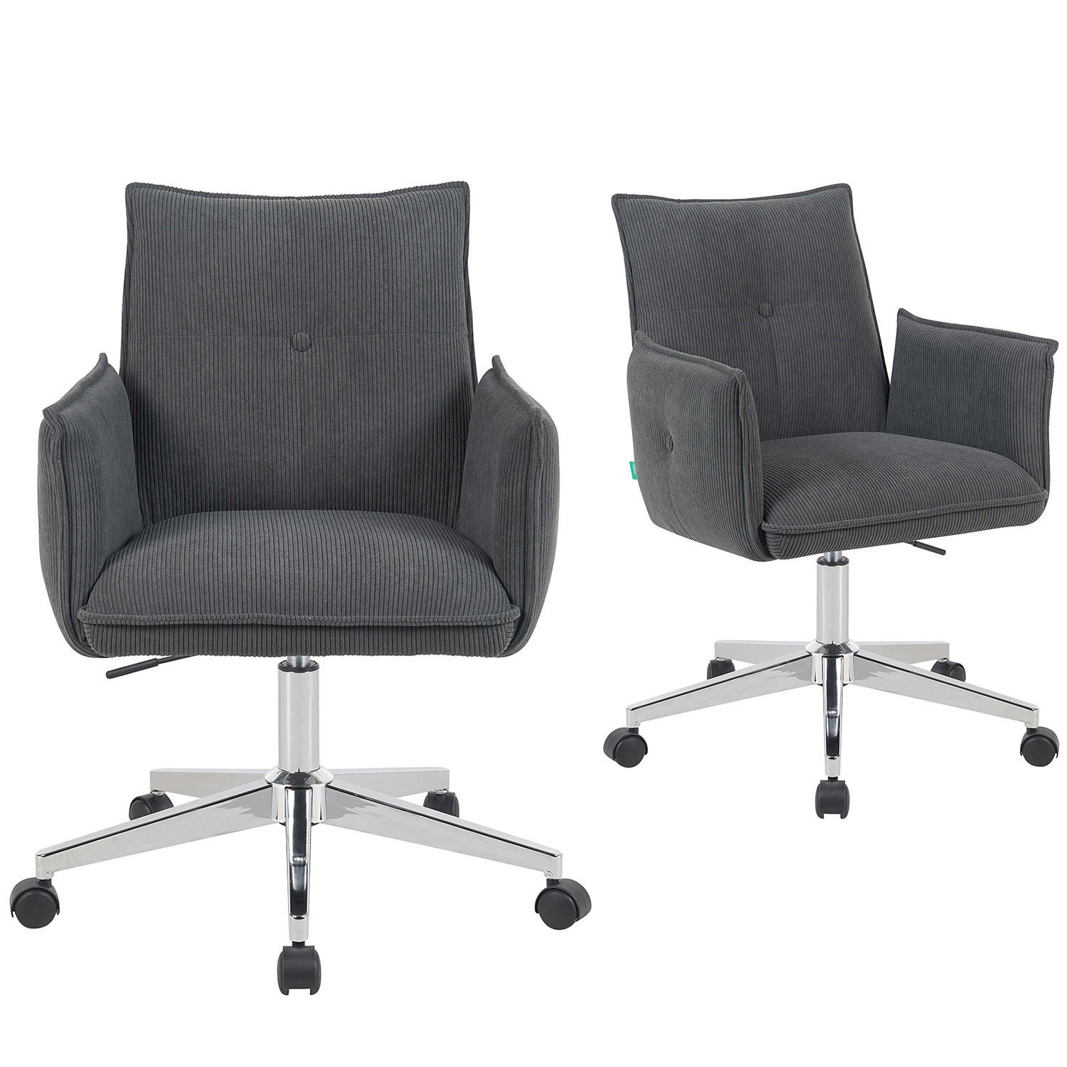 BÜROSTUHL Mika-Cleo - Chromfarben/Anthrazit, Textil/Metall (60/85/63cm) - DUBI Möbel