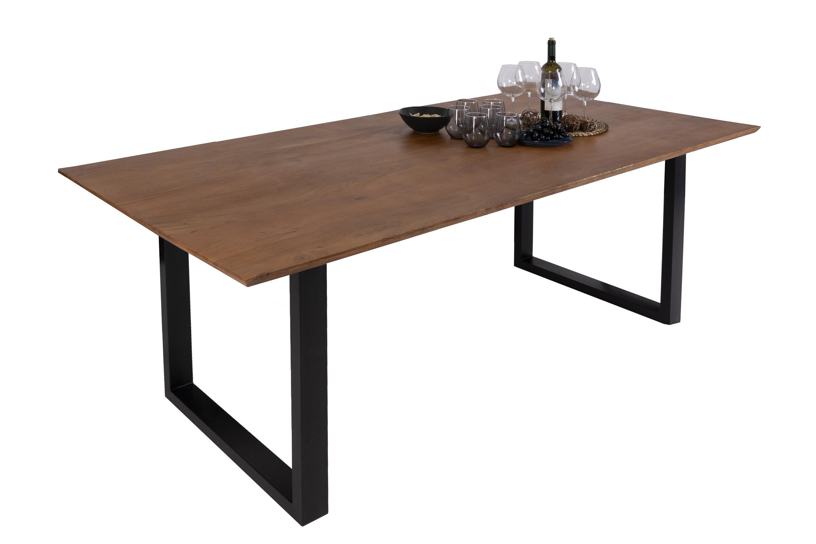 ESSTISCH ATLANTA - Schwarz/Braun, Holz/Metall (100/300/77cm) - SAM