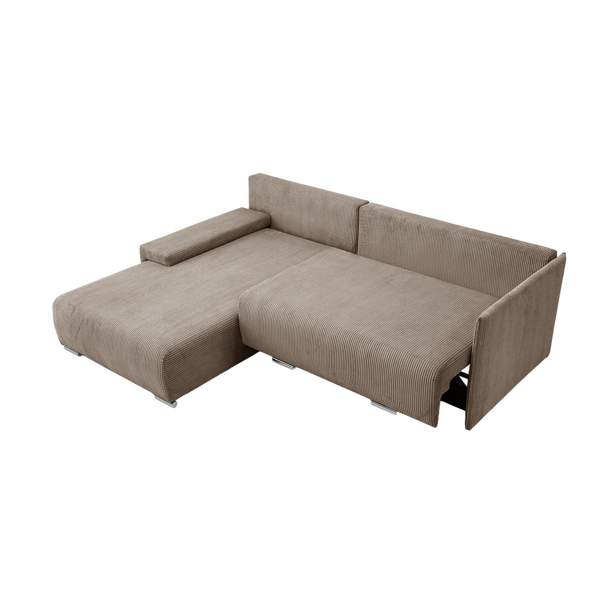 ECKSOFA TRAWANGA L mit Schlaffunktion, Beige - Beige, Textil (246/188cm) - Fedve