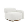 SOFAELEMENT Rechts Bouclé Stoff Weiß - Weiß/Braun, Holz/Textil (95/73/95cm) - Makamii