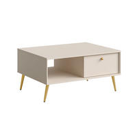 COUCHTISCH Rose sandbeige 87 / 66 / 43cm - Beige/Goldfarben, Holz/Holzwerkstoff (66/87/43cm) - Feldmann-Wohnen