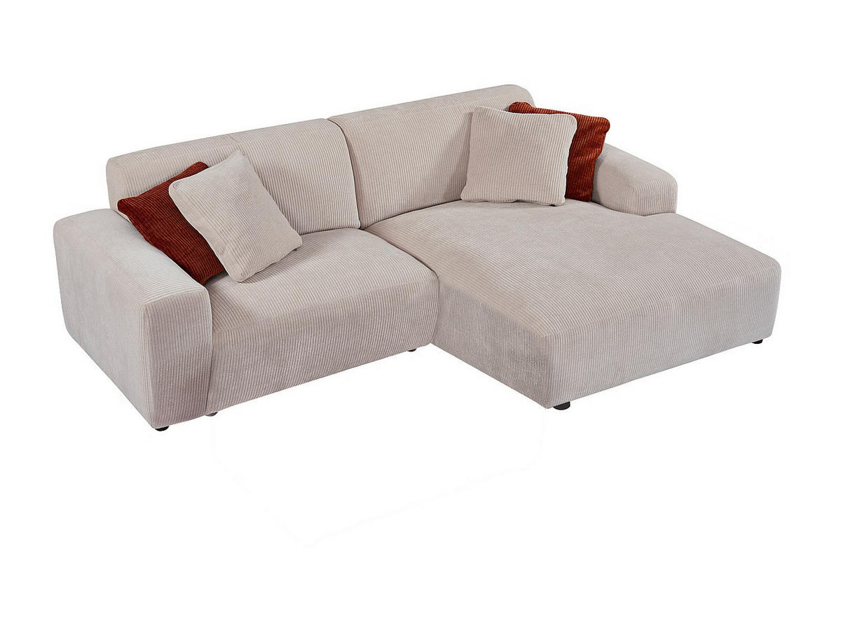 SOFA - 4 Personen - samt - beige Tirono - Beige, Kunststoff/Textil (254/80/161cm) - Vente-Unique