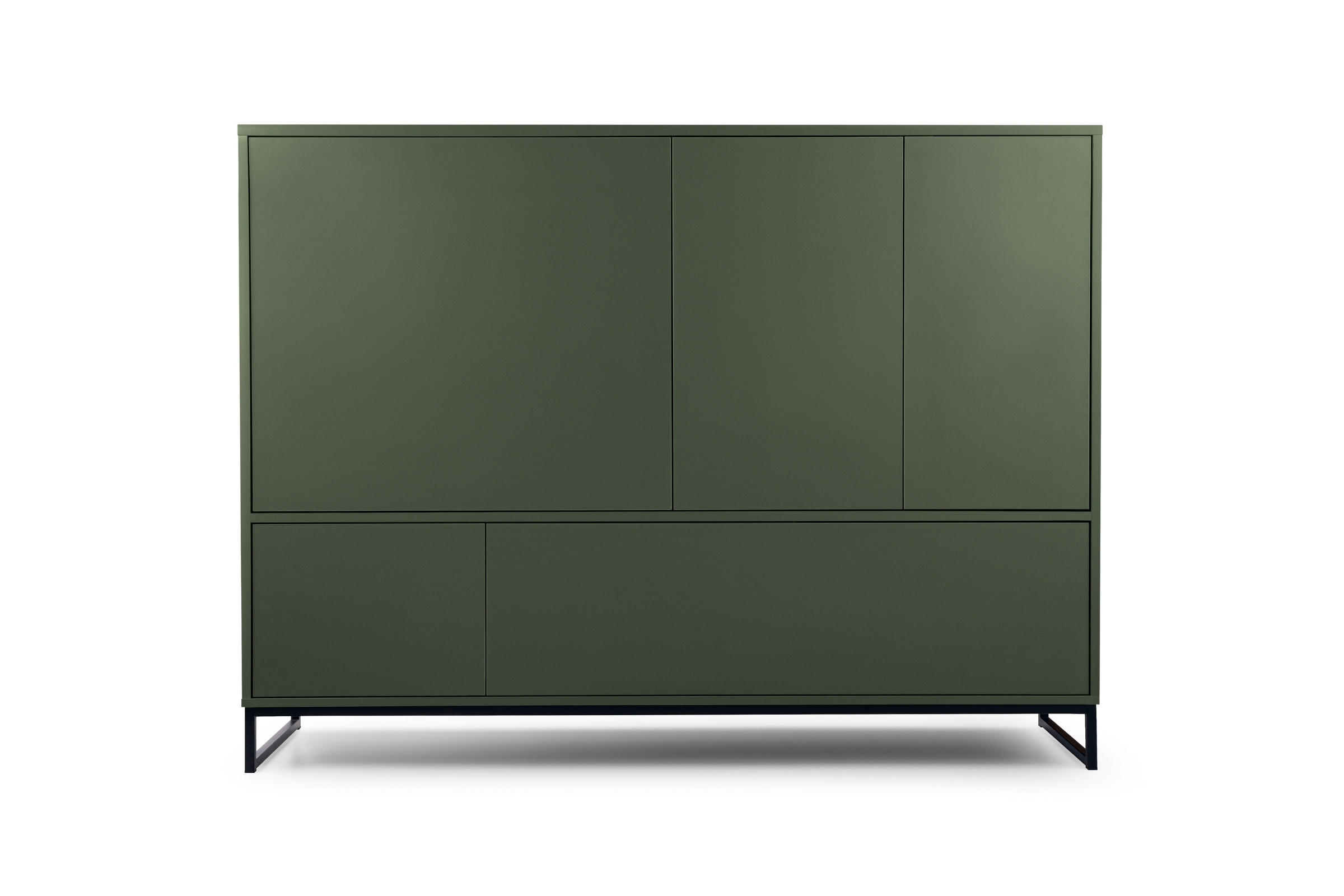 KOMMODE GENEVE 160/120/45 cm in Dunkelgrün - Dunkelgrün, Holzwerkstoff (160/120/45cm) - Deine Möbel 24