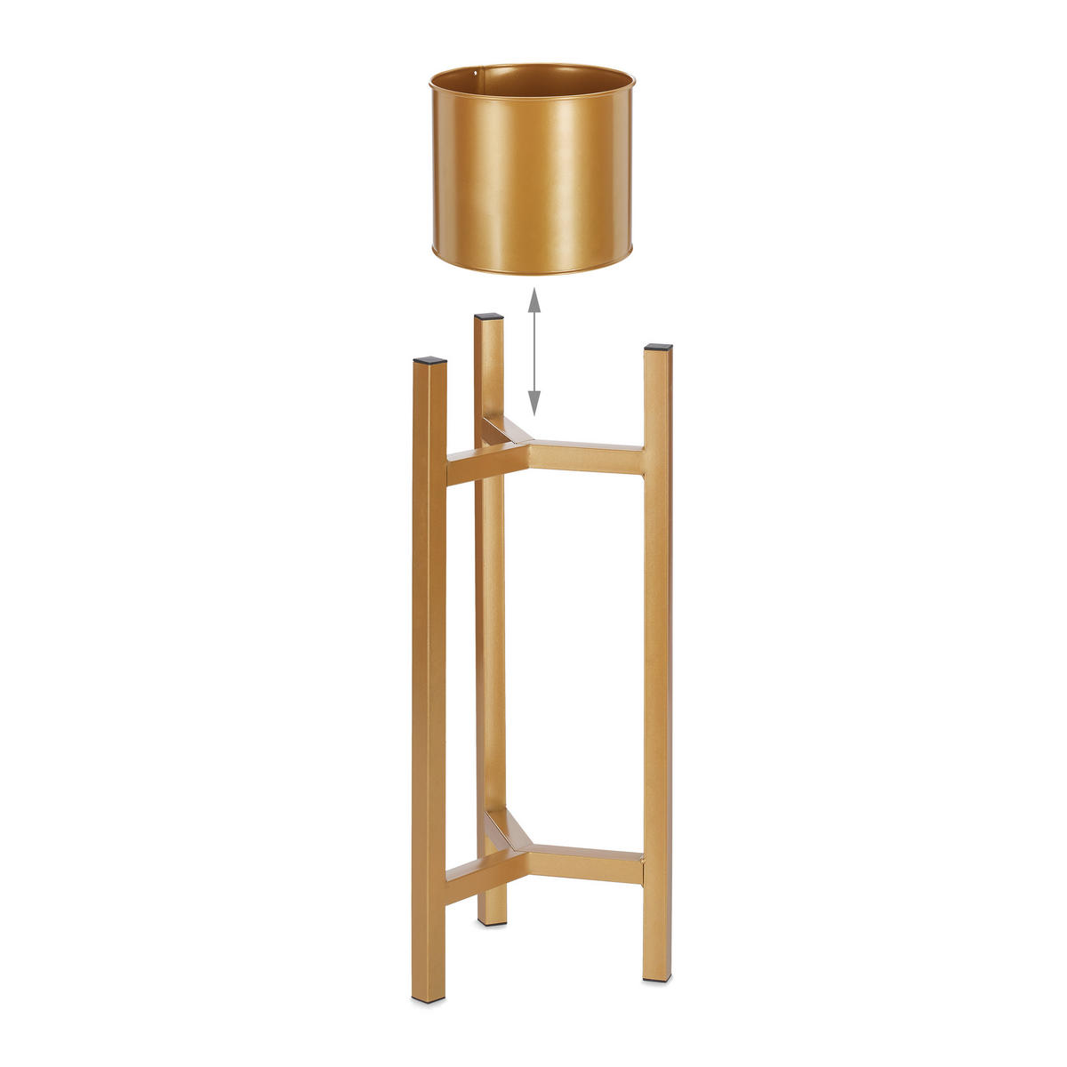 BLUMENTOPF Ständer - Goldfarben, Metall (21.5/60/21.5cm) - Relaxdays