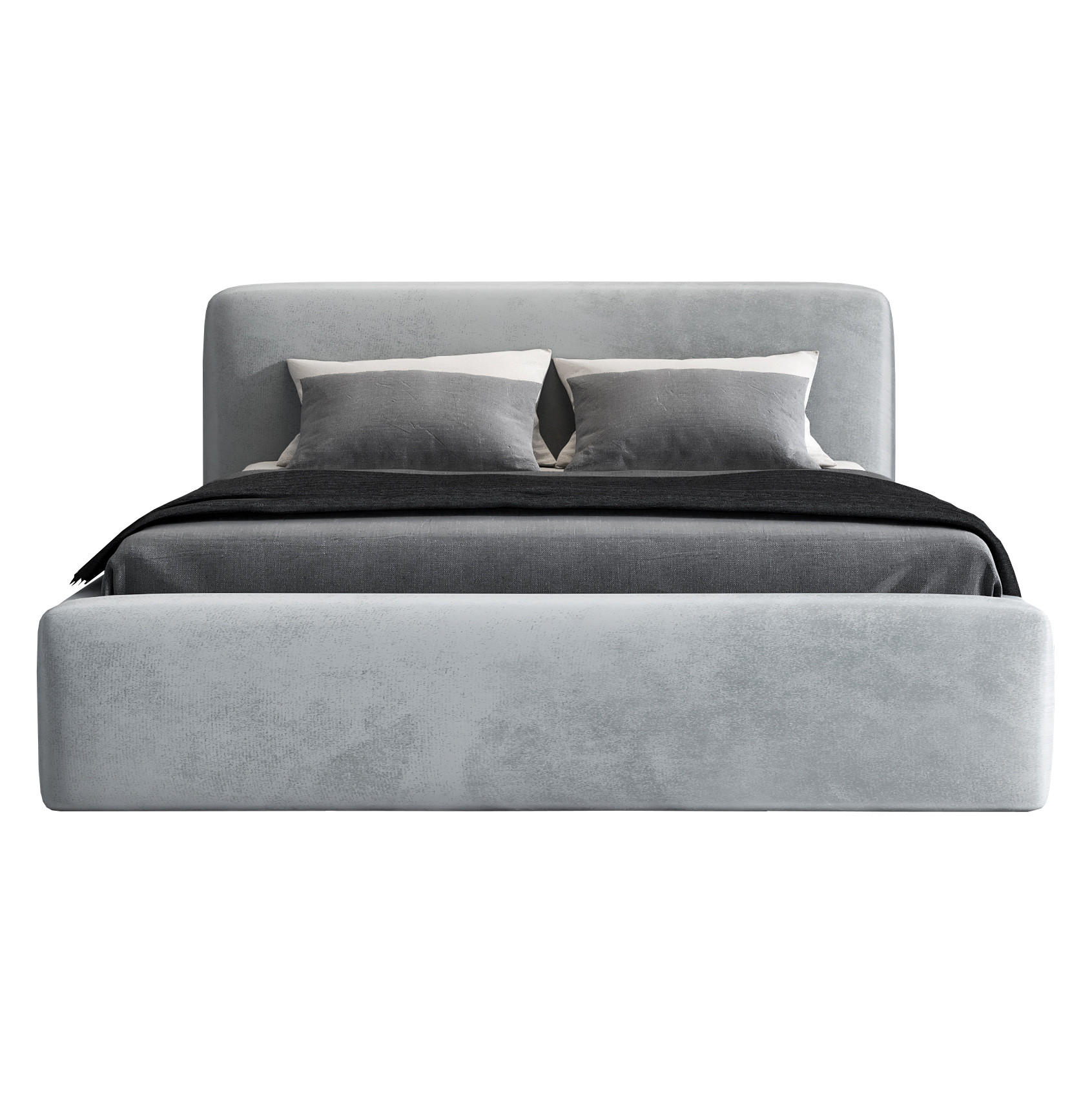 Thumbnail - A&J MöbelLand Polsterbett, Hellgrau, Textil, 90x200 cm, Schlafzimmer, Betten, Polsterbetten