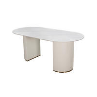 ESSTISCH MODIG Weiß 180x90x75 cm - Weiß, Stein (90/180/75cm) - FURNLUX
