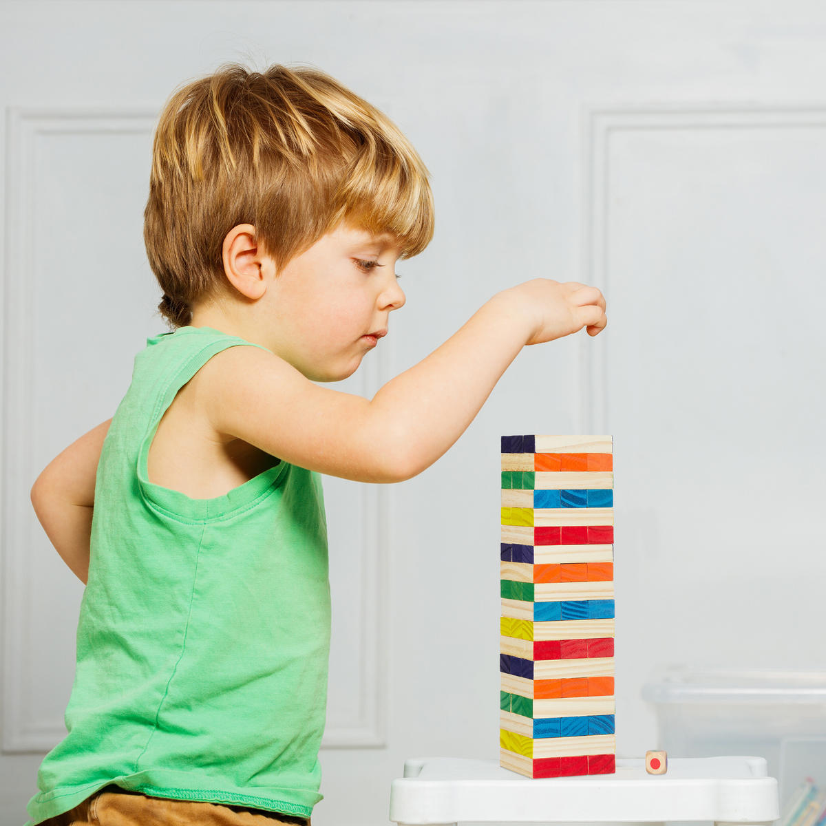 WACKELTURM - Multicolor, Holz (7.5/7.5cm) - Relaxdays