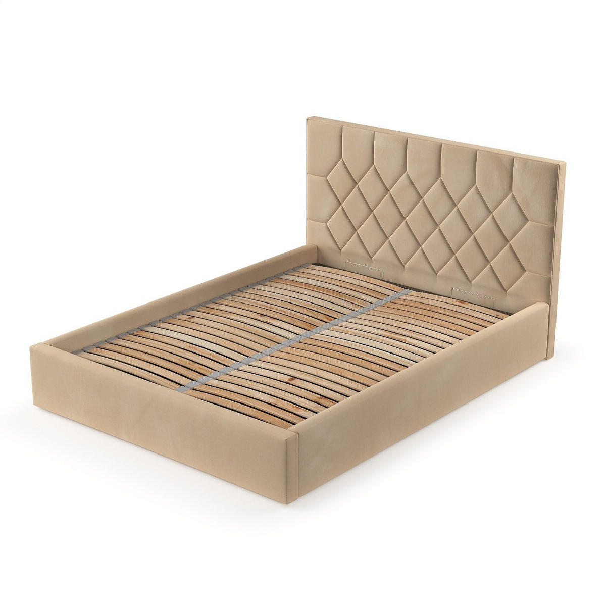 POLSTERBETT Brisa 140/200 cm Beige im Kronos Stoff - Beige/Schwarz, Holz/Holzwerkstoff (140/200cm) - AltaBeds