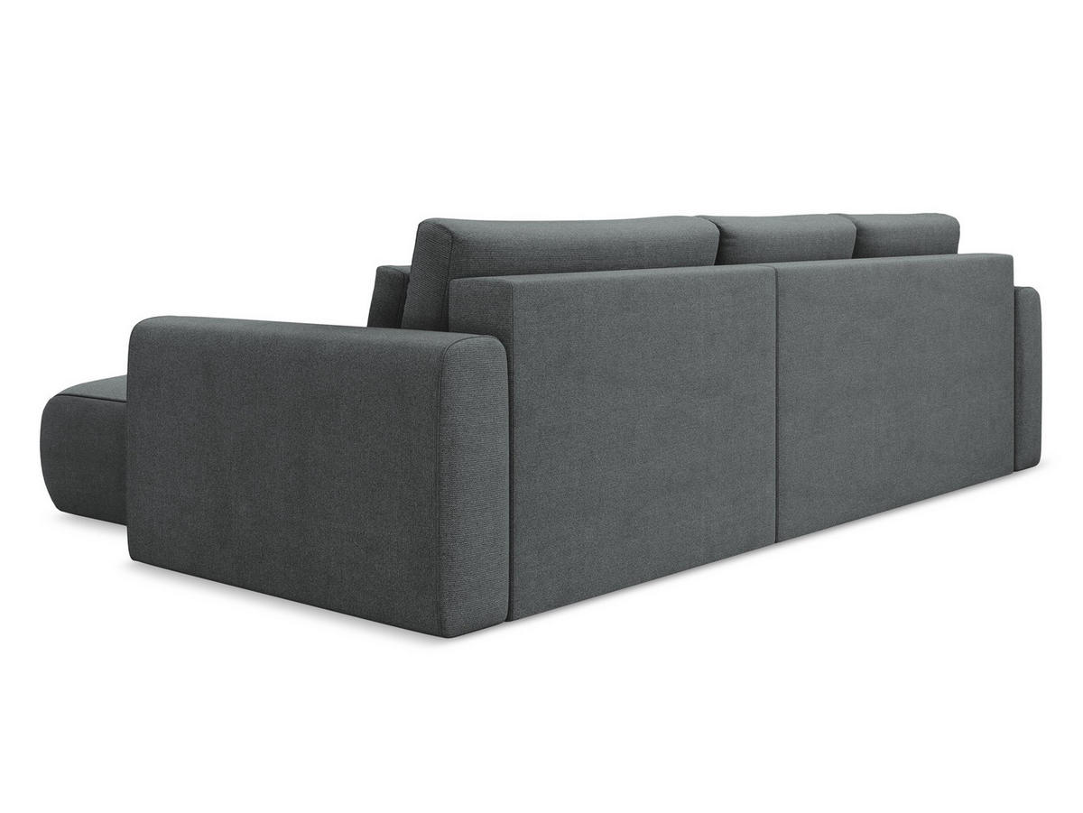 ECKSOFA mit Schlaffunktion Strukturstoff Stoff Grau - Schwarz/Grau, Kunststoff/Textil (278/149cm) - Makamii