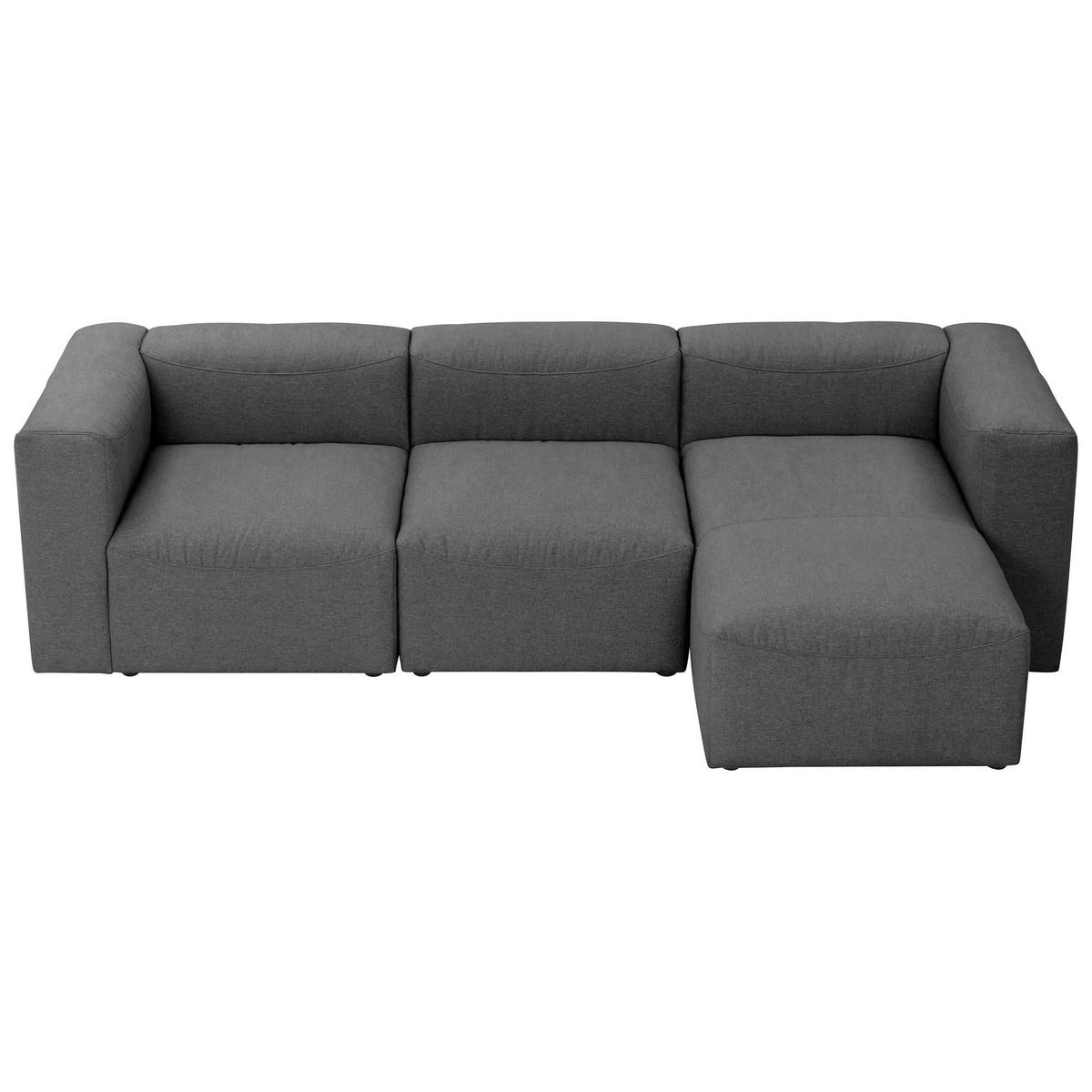ECKSOFA mit Longchair links Kattrina Flachgewebe anthrazit - Anthrazit, Kunststoff (160/275cm) - 58aufmkessel