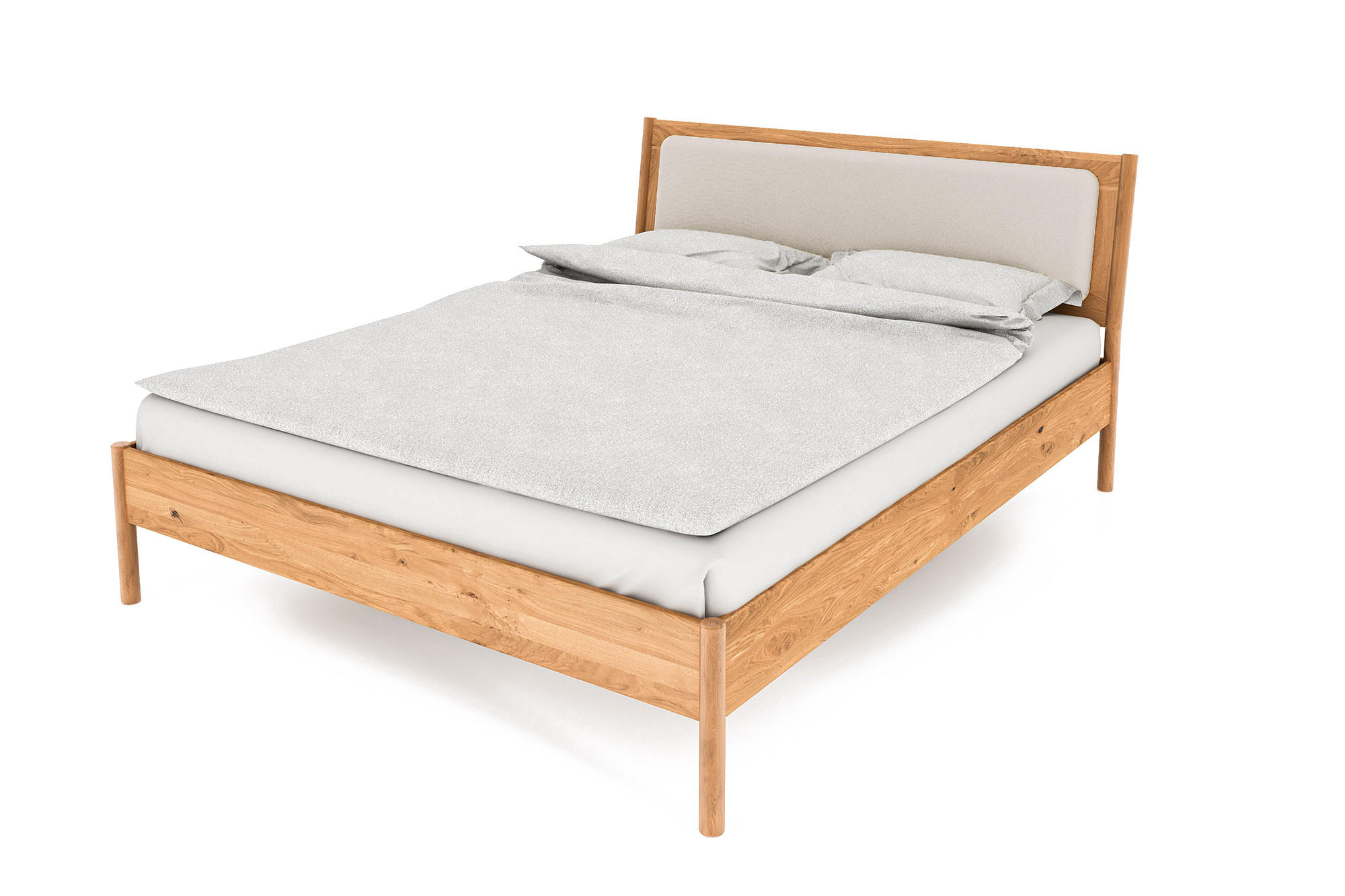 BETT MIT POLSTERKOPFTEIL INA 90x190 Wildeiche - Wildeiche, Holz (90/190cm) - byoak