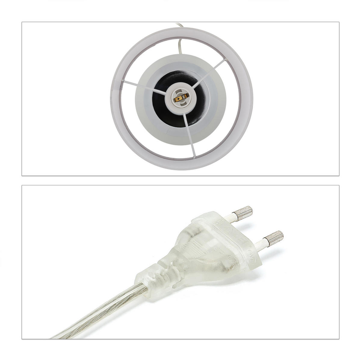 NACHTTISCHLAMPE - Grau, Kunststoff/Textil (18/18/32.5cm) - Relaxdays