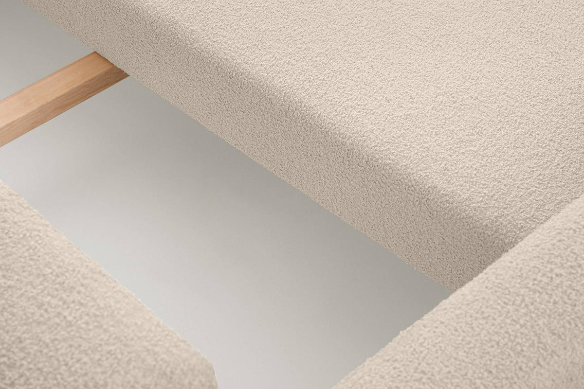 3-SITZER-SCHLAFSOFA ERISO mit weiche Sitzfläche und hohe Rückenlehne, Bouclé-Stoff, Creme - Creme/Braun, Textil (220/80/100cm) - KONSIMO®