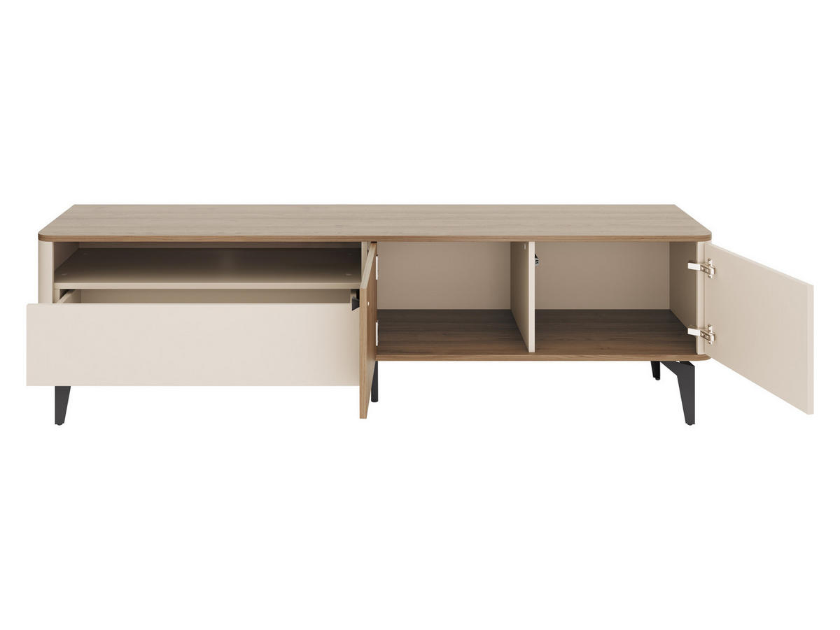 TV-LOWBOARD Aurena 2D1S AU06 - Kaschmir/Nussbaumfarben, Holzwerkstoff/Metall (180/51/41cm) - MIRJAN24