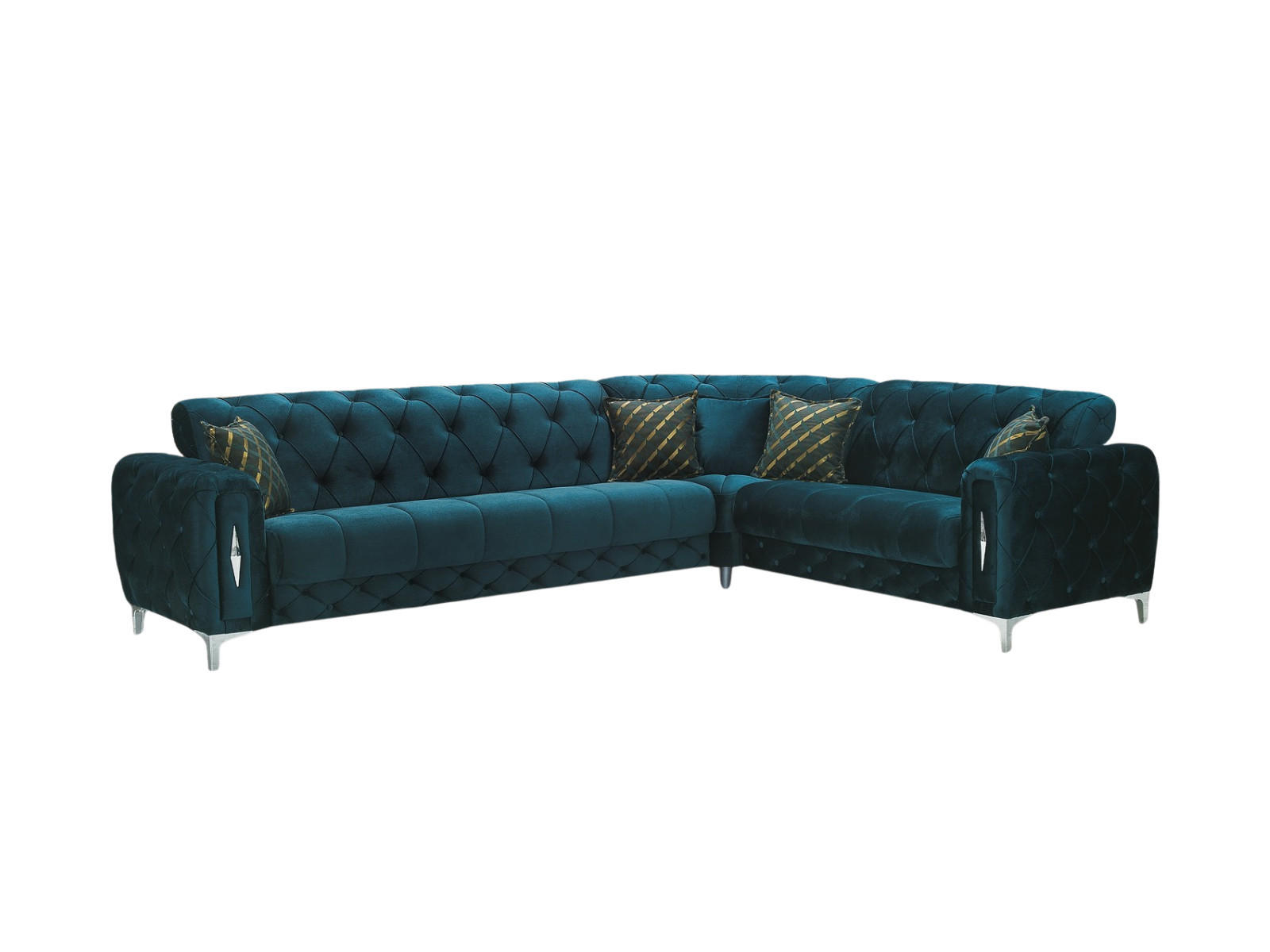 ECKSCHLAFSOFA Patna Grün - Langer Schenkel Links - Grün, Holzwerkstoff/Kunststoff (315/245cm)