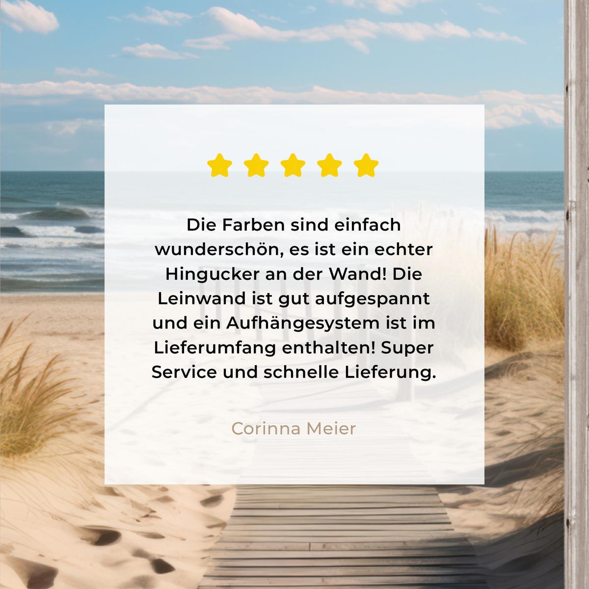 LEINWANDBILD Fenster - Meer - Küste - Natur - Ausblick - Strand - Wattenmeer 20x20 cm - Beige, Textil (20/20cm) - MuchoWow