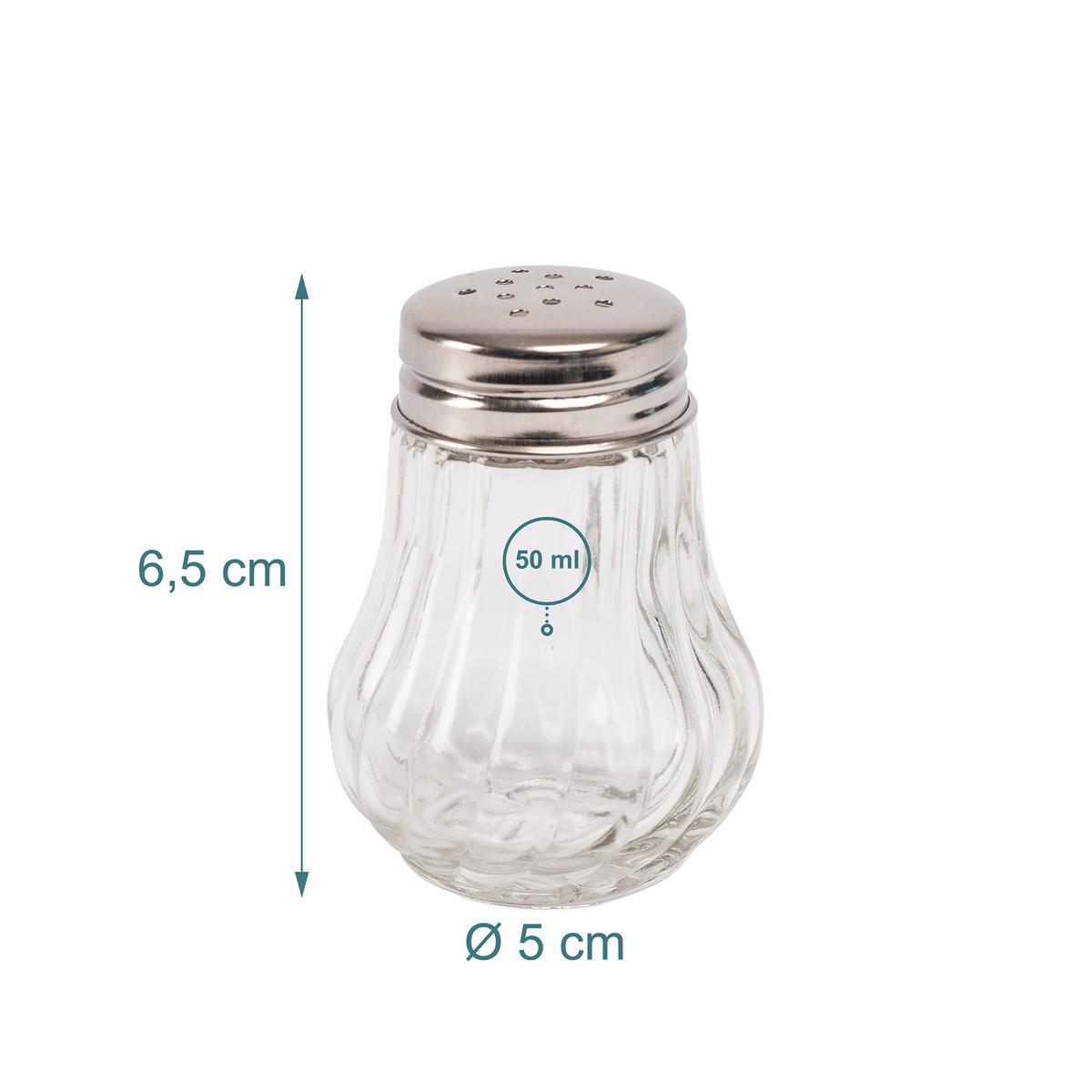10XSOĽNIČKA/KORENIČKA - priehľadné, kov/sklo (5/6.5/5cm) - Relaxdays
