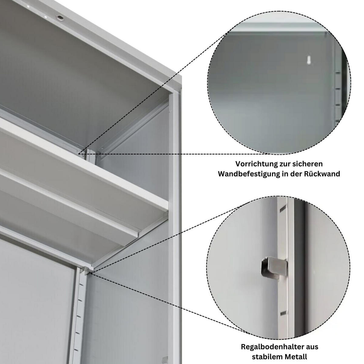 STAHLSCHRANK Bee mit 6 lackierten Fachböden 195x120x60 cm Korpusfarbe Lichtgrau Frontfarbe Enzianblau - Blau, Metall (120/195/60cm)