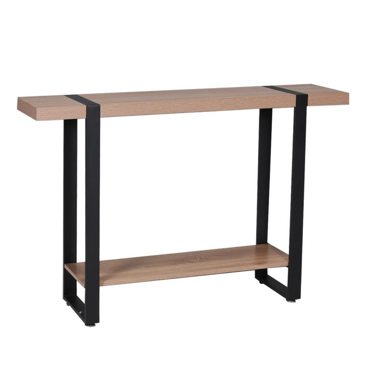 KONSOLENTISCH SINTRA /120X30 cm - Gebleichte Eiche Dekor und schwarzes Metall - Sonoma Eiche, Holzwerkstoff (80/80/20cm) - Weber Industries
