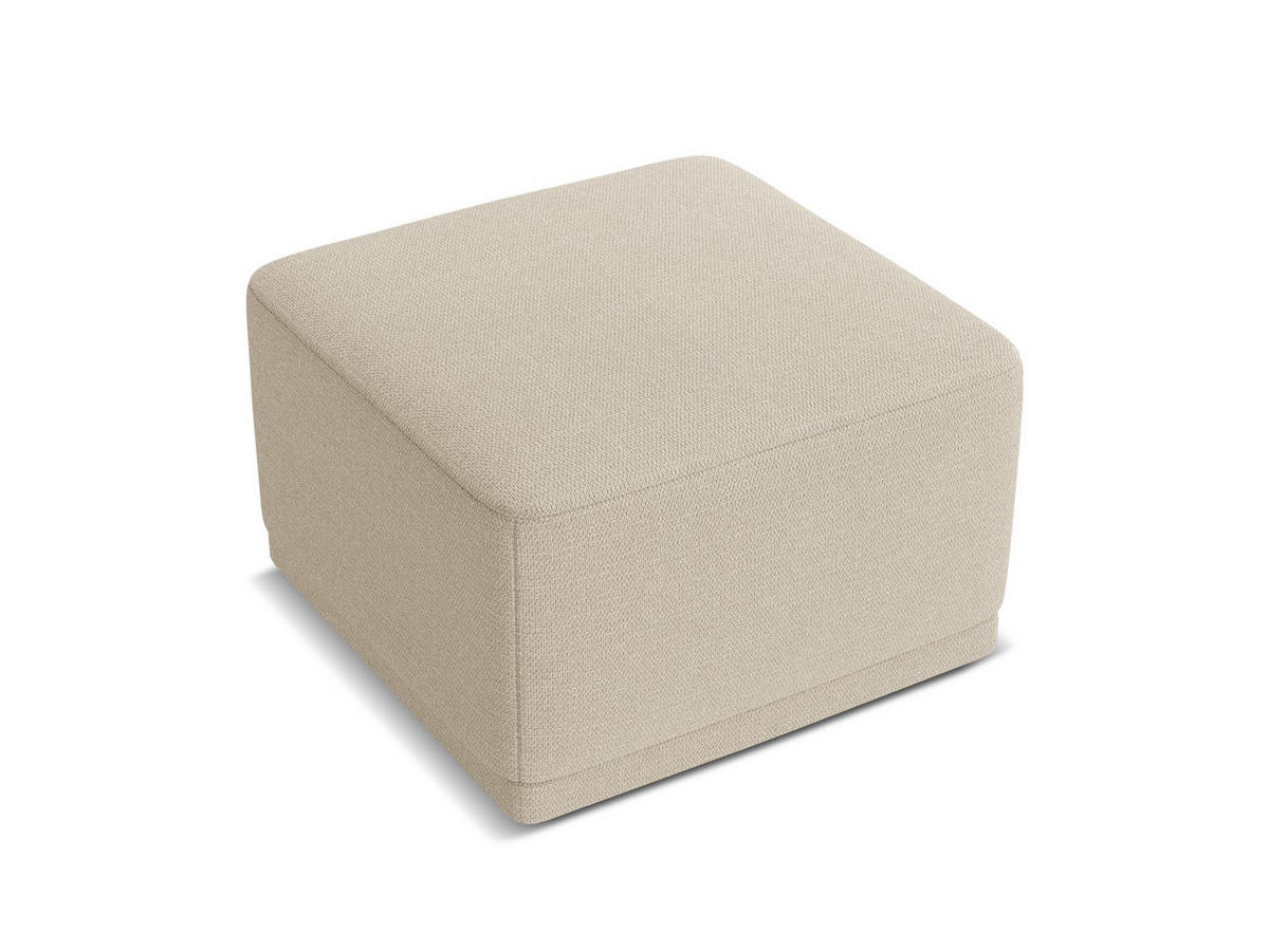 POUF Chenille Stoff Beige - Beige/Schwarz, Kunststoff/Textil (65/40/65cm) - Makamii