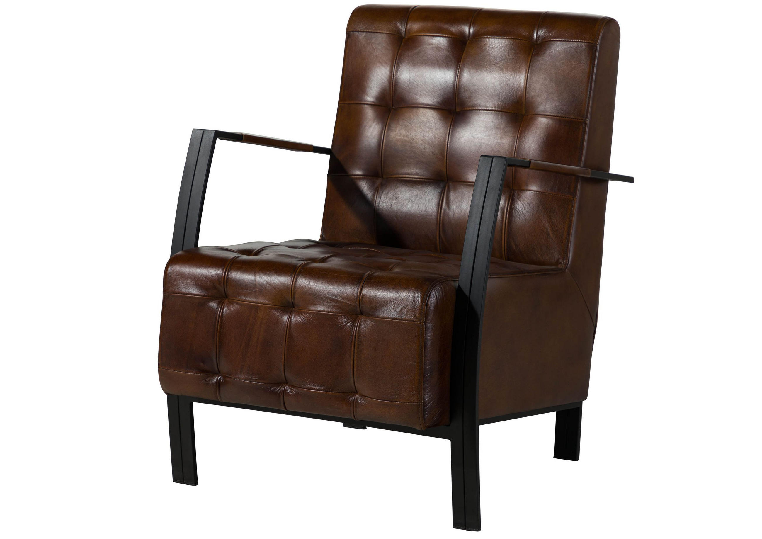 SESSEL Echtleder 64x76x83 braun IRON LABEL #14 - Braun, Leder (64/83/76cm) - Massivmoebel24