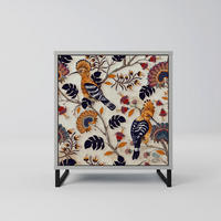 SIDEBOARD EMINENT HOOPOE, Grau, 57,5x42x67,5 cm, Schwarze Metall-Rahmenfüße - Multicolor/Schwarz, Holzwerkstoff/Metall (57.5/67.5/42cm) - SpaceRebels