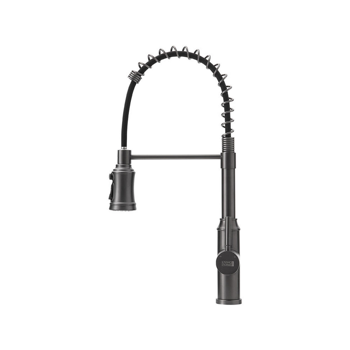 KÜCHENARMATUR Ausziehbar Federbrause Einhandgriff Grau - Grau, Metall (24/53/5.5cm) - Livingandhome