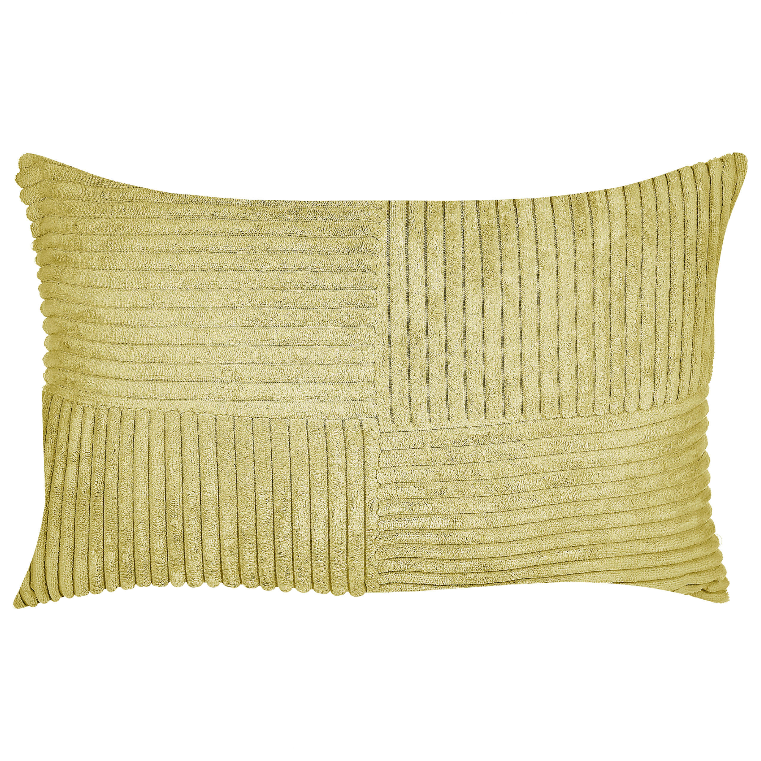 DEKOKISSEN CORD 2er-Set Olivgrün 43/43 cm Millet - Olivgrün, Textil (43/43cm) - Beliani