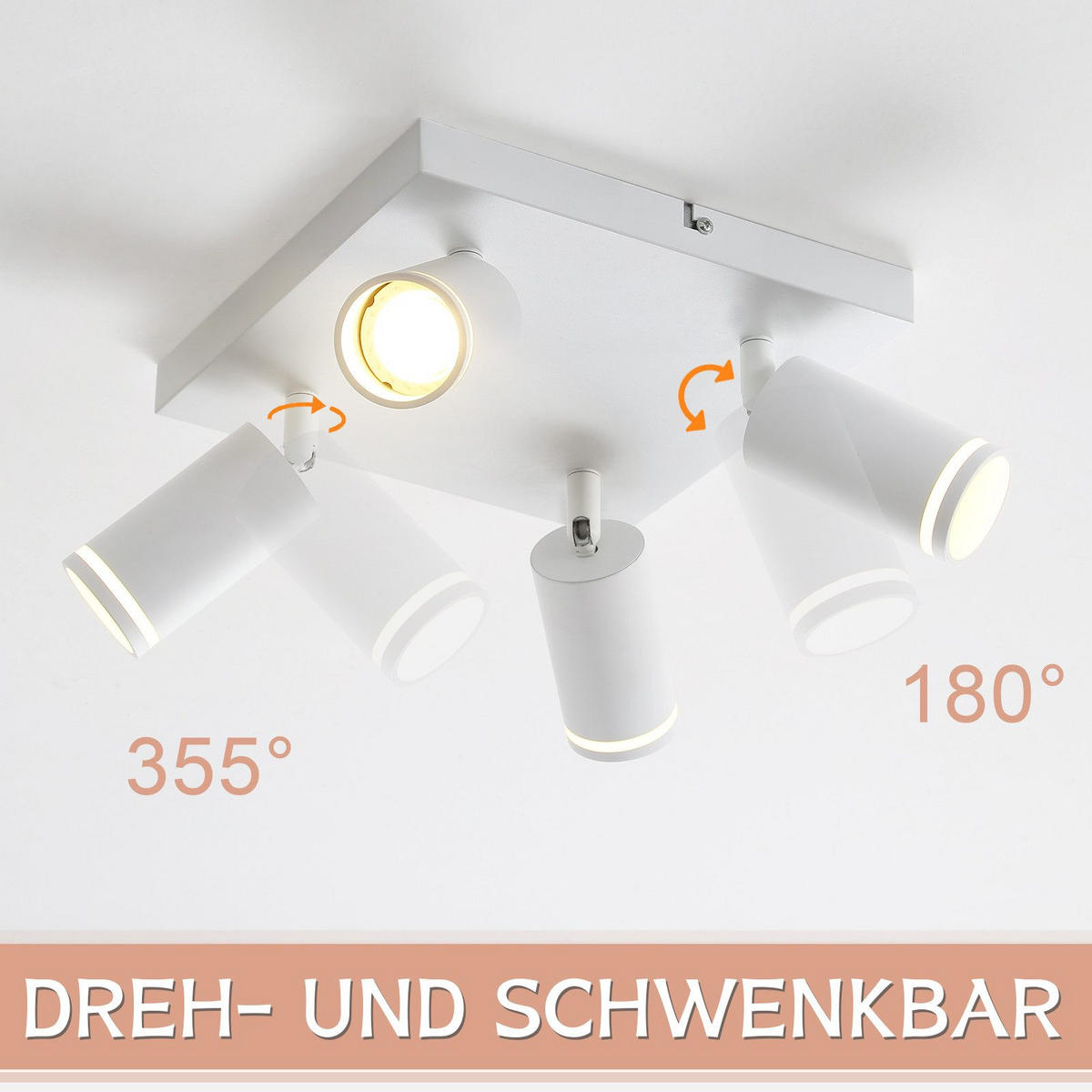 STRAHLER Adelebsen 4-flammig 25/25/17 cm - Weiß, Metall (25/25/17cm) - Nettlife