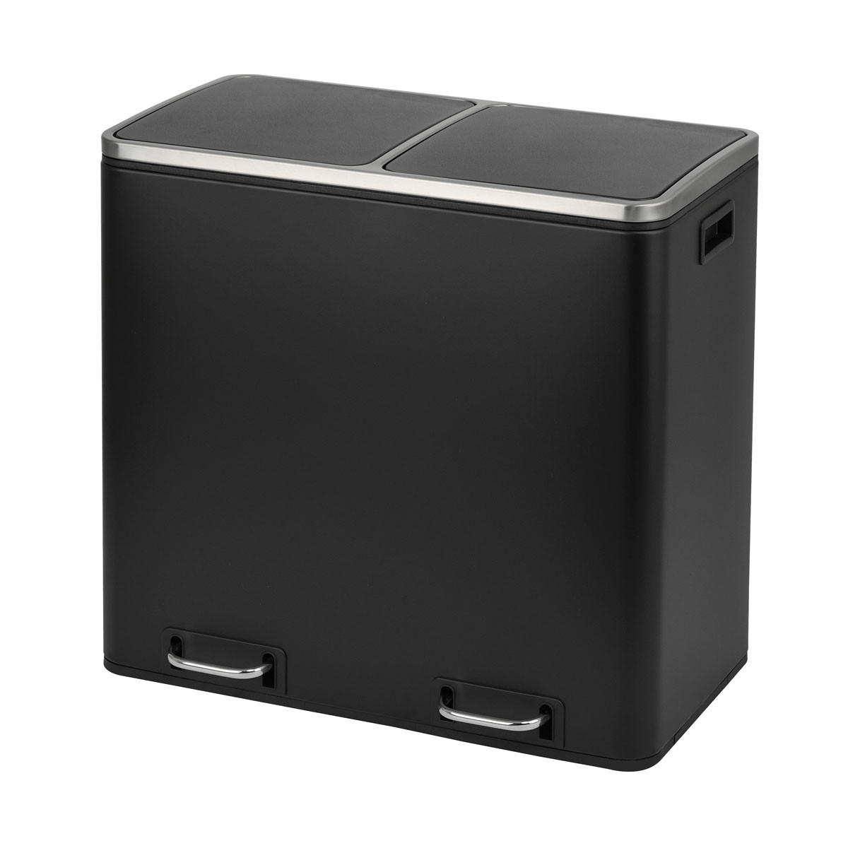 ABFALLEIMER TM2X24 Schwarz - Schwarz, Metall (59/54.5/36cm) - SVITA