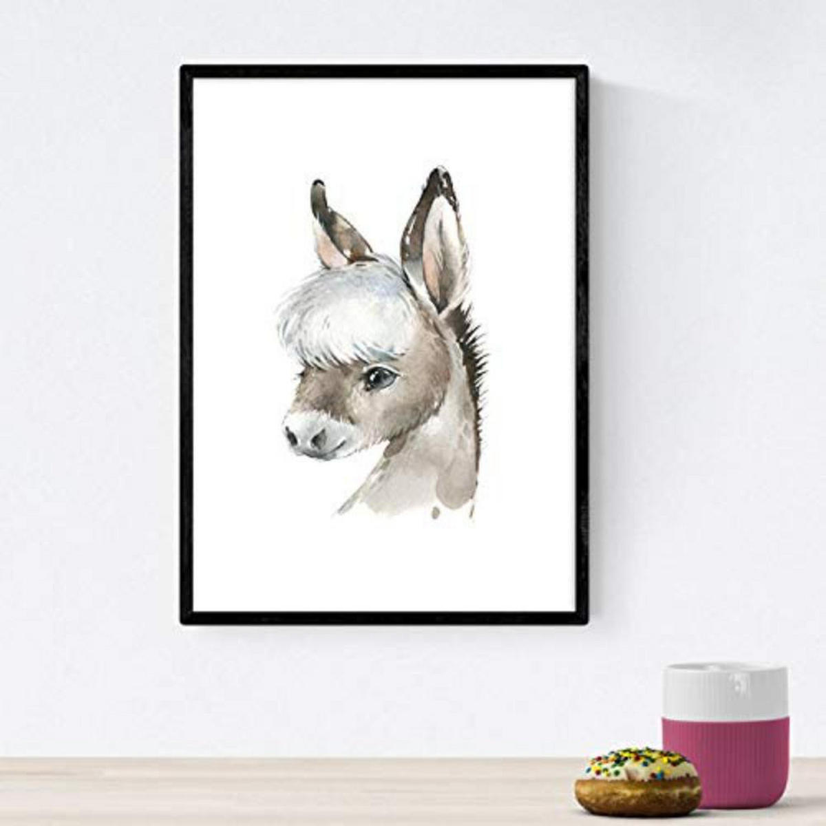 POSTER Set mit 4 Burro Horse Cow und Kaninchen A4 Rahmenlos - Klar, Papier (29.7/3cm) - Nacnic