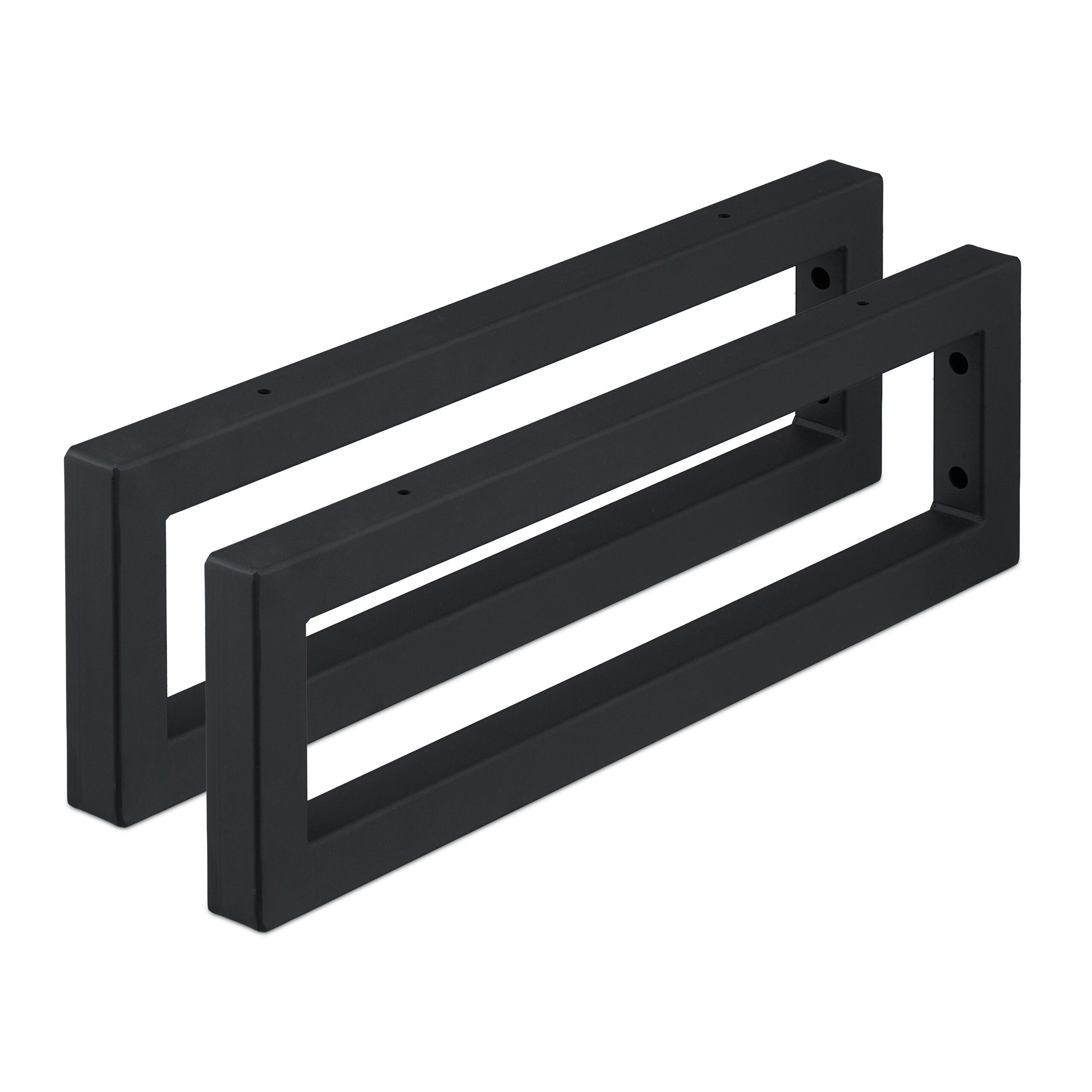 2XWANDKONSOLE - Schwarz, Metall (50/3/15cm) - Relaxdays