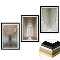 WANDBILDER 3er-Set - 40x60 cm Schwarzer Rahmen - Innenräume historischer Gebäude - Schwarz, Kunststoff (40/60cm) - ArtPrintCave