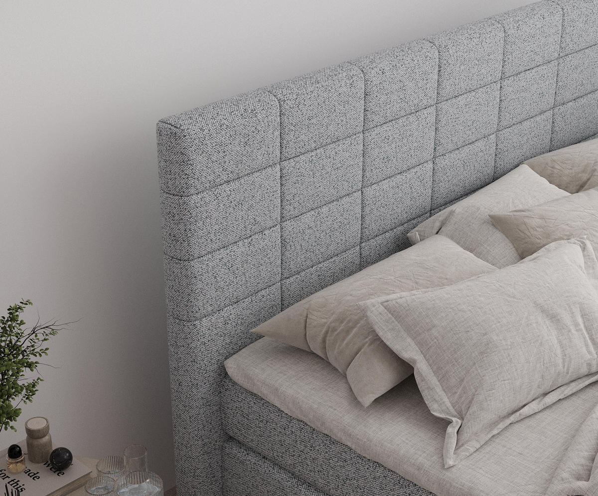 BOXSPRINGBETT Ava Grau 160/200 cm - Schwarz/Grau, Holz/Holzwerkstoff (160/200cm) - Maison de Reve