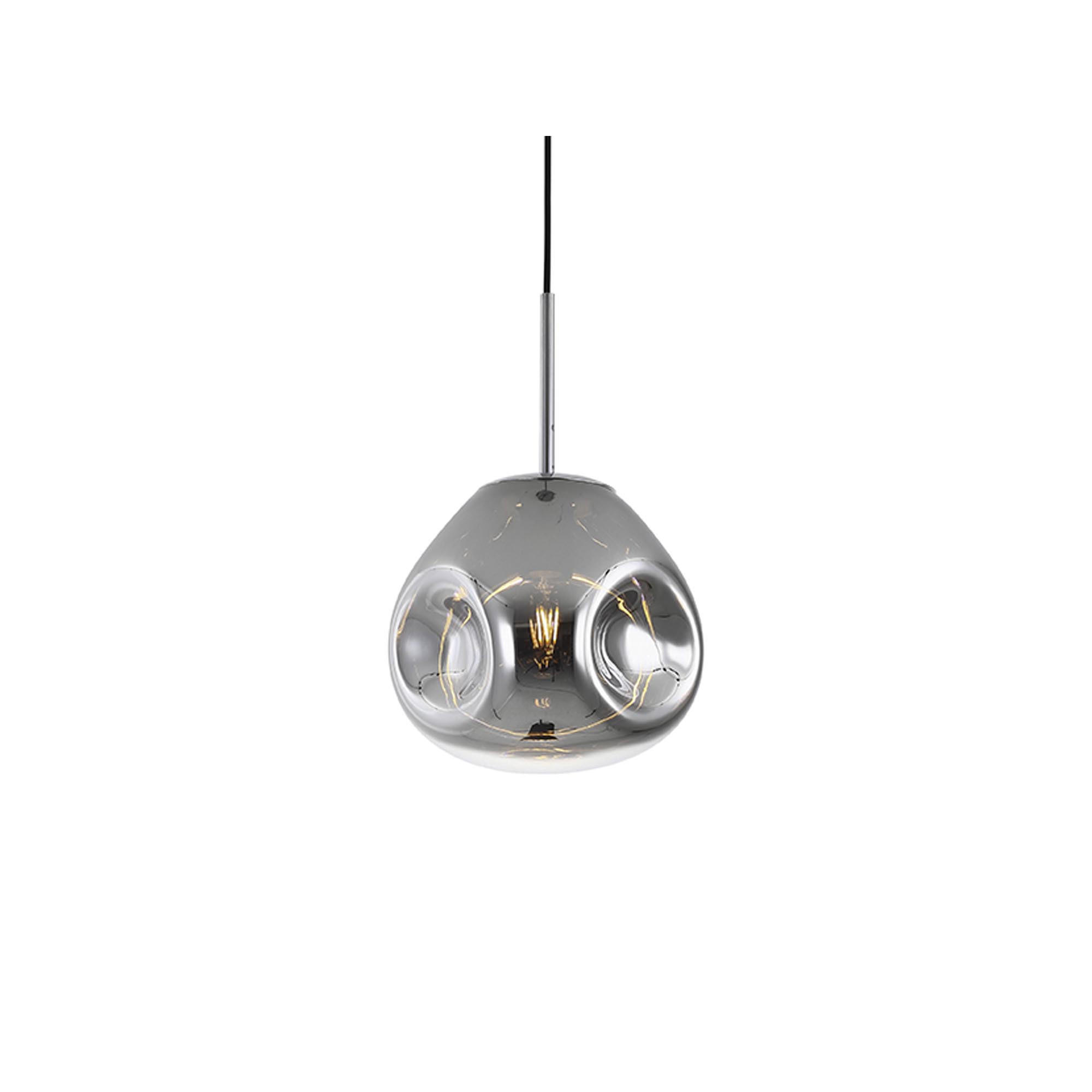 HANGELAMPE Blown 25/25/22 cm - Grau, Glas (25/25/22cm) - Leitmotiv