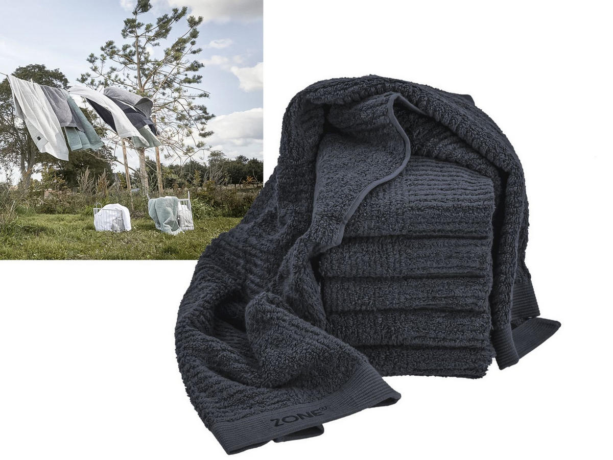 HANDTUCH Classic schwarz 50/100 cm - Schwarz, Textil (50/100cm) - Zone Denmark