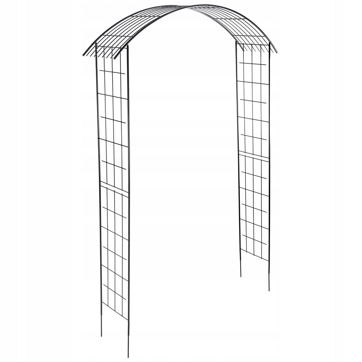 GARTENPERGOLA für Blumen, 275 cm, Schwarz - Schwarz, Metall (150/275cm) - KADAX