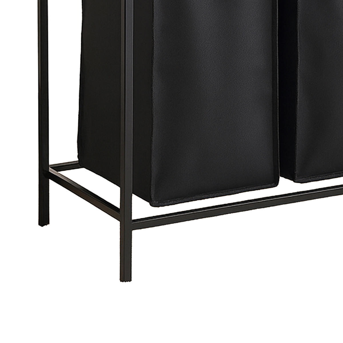 WÄSCHESAMMLER - Schwarz, Holzwerkstoff/Textil (92.5/72/33cm) - Relaxdays