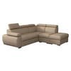 ECKSOFA Boston 2RR1P, Seite: Rechts 2R+R+1P(65)+PUFAP - Hellbraun/Silberfarben, Holz/Textil (260/230cm) - MIRJAN24